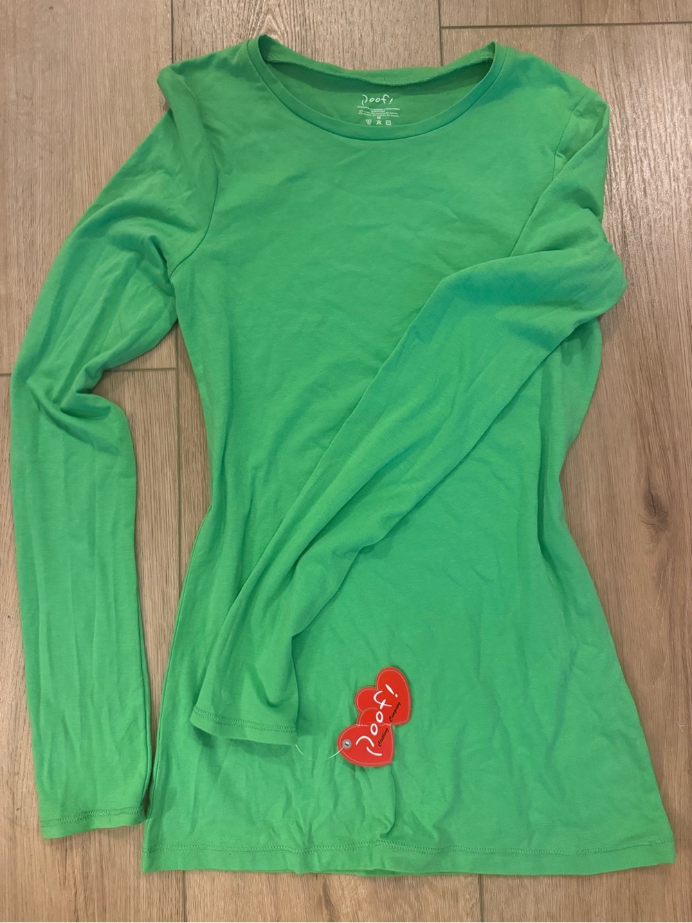 Poof! NWT Kelly Green Long Sleeve Fitted Tunic Top Women’s Medium